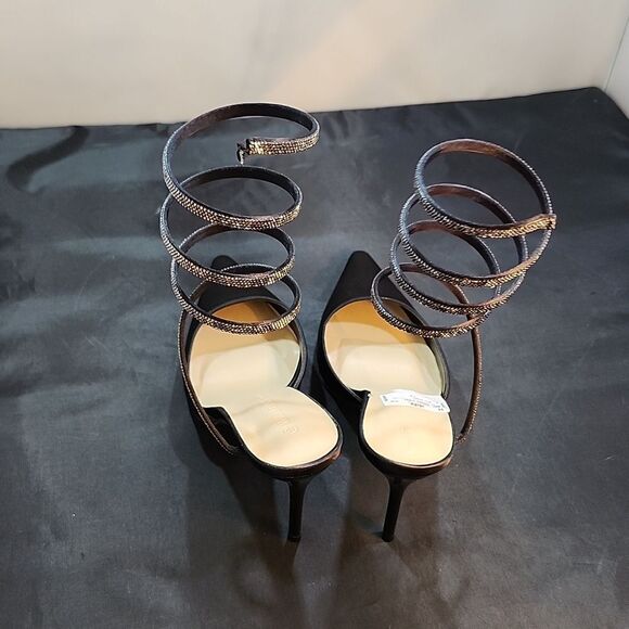 BRAND NEW WILD DIVA LOUNGS COIL WRAP ANKLE STRAP RHINESTONE EMBELLISHMEN… - Picture 5 of 14